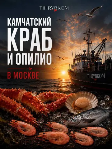 Фото объявления: Бесплатная доставка Август , Тихрыбком ! морскую свежую, продукцию из Камчатского краба 3-4L , 5L судовой в…