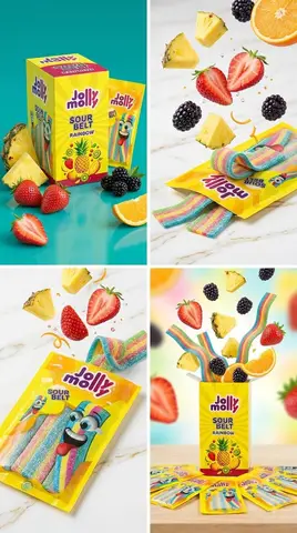 Фото объявления: 🌈 Jolly Molly Sour Belt Rainbow — яркий микс вкуса и настроения! 🍓🍍🍊🫐